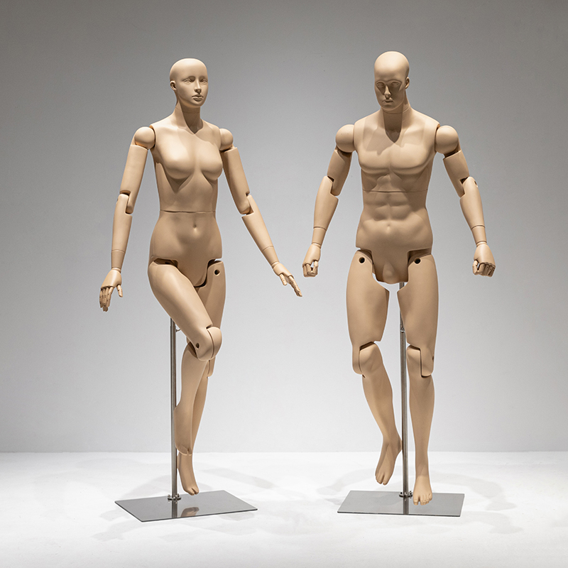 남성여성 전신관절 마네킹 촬영 피팅 디스플레이 피부톤 성인 의류 전시용 모형 - 상품 이미지