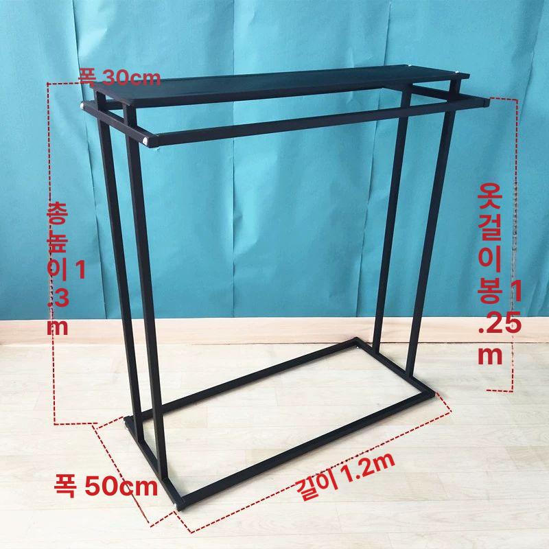 의류걸이 스탠딩 더블형 금속 코트 진열 선반 매장용 옷 거치대 업소용 - 상세 이미지 2
