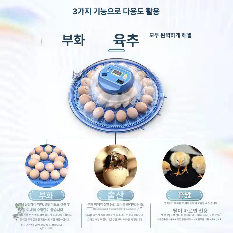 스마트 미니계란부화기 가정용 병아리부화기 조류 인큐베이터 디지털 반자동 인공 - 상세 이미지 5