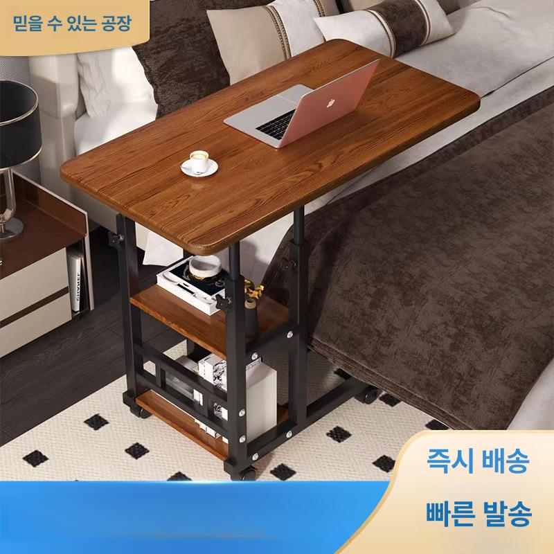 침대옆테이블 서랍수납 바퀴이동식 2단선반 침실협탁 밤테이블 사이드탁 - 상세 이미지 3