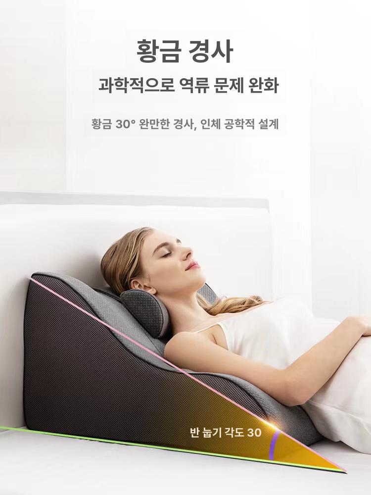 메모리폼 역류방지쿠션 허리 임산부 등받이 경사베개 패드 다기능 노인 역류성 신생아 - 상세 이미지 2