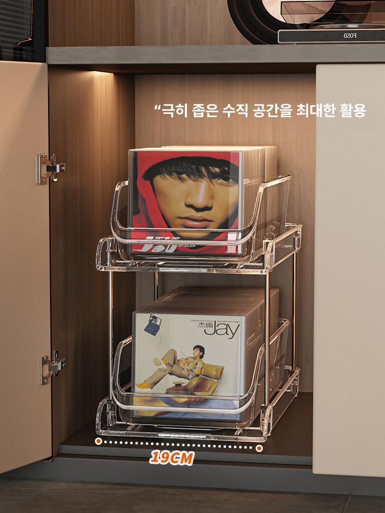 아크릴 투명cd수납장 장식장 앨범 레코드 정리함 보관함 선반 랙 진열장 - 상세 이미지 2