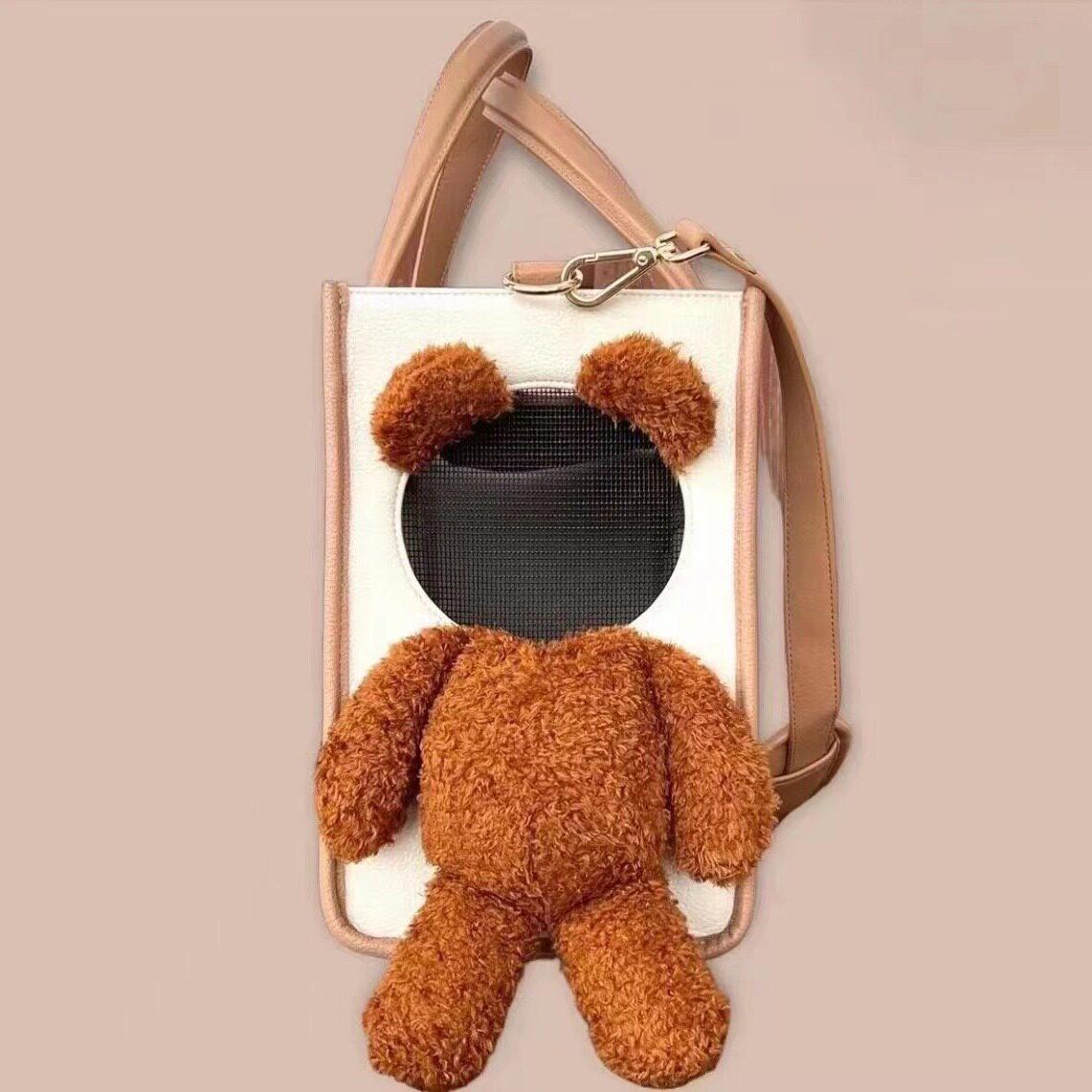 외출 캔버스백 강아지 고양이 이동장 숄더백 배낭 가방 펫 휴대용 통기성 캔버스 - 상세 이미지 3