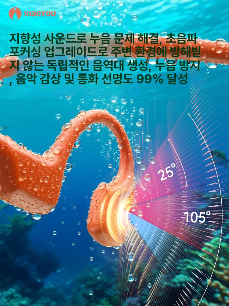 골전도 헤드폰 방수 수영용 메모리 오픈 피트니스 스포츠용 훈련용 귀걸이형 러닝 - 상세 이미지 5