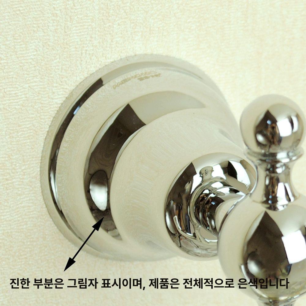 실버후크 수건걸이 무타공 욕실 로브 옷걸이 무광 샤워타올 설치 다용도 수건클립 - 상세 이미지 3