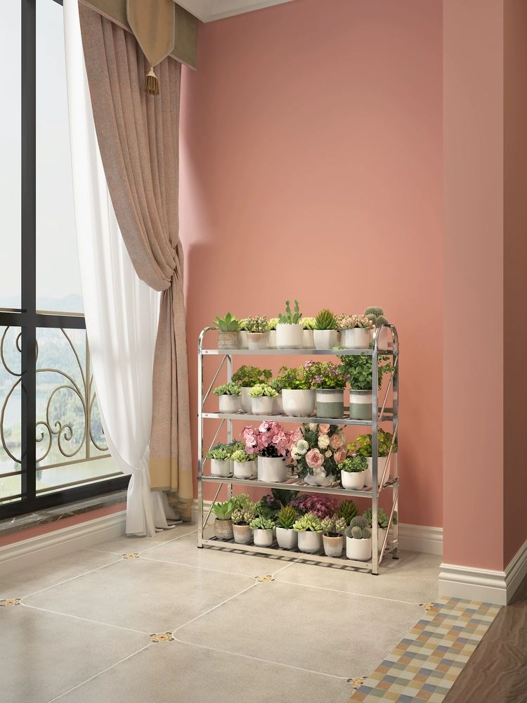 스테인리스 화분받침대 베란다 거실 식물 다육이 선반 인테리어 진열 거치대 - 상세 이미지 2