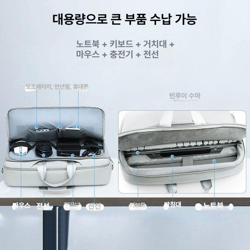심플 노트북가방 방수 남성 직장인 백팩 회사원 노트북수납 배낭 스트랩 - 상세 이미지 2