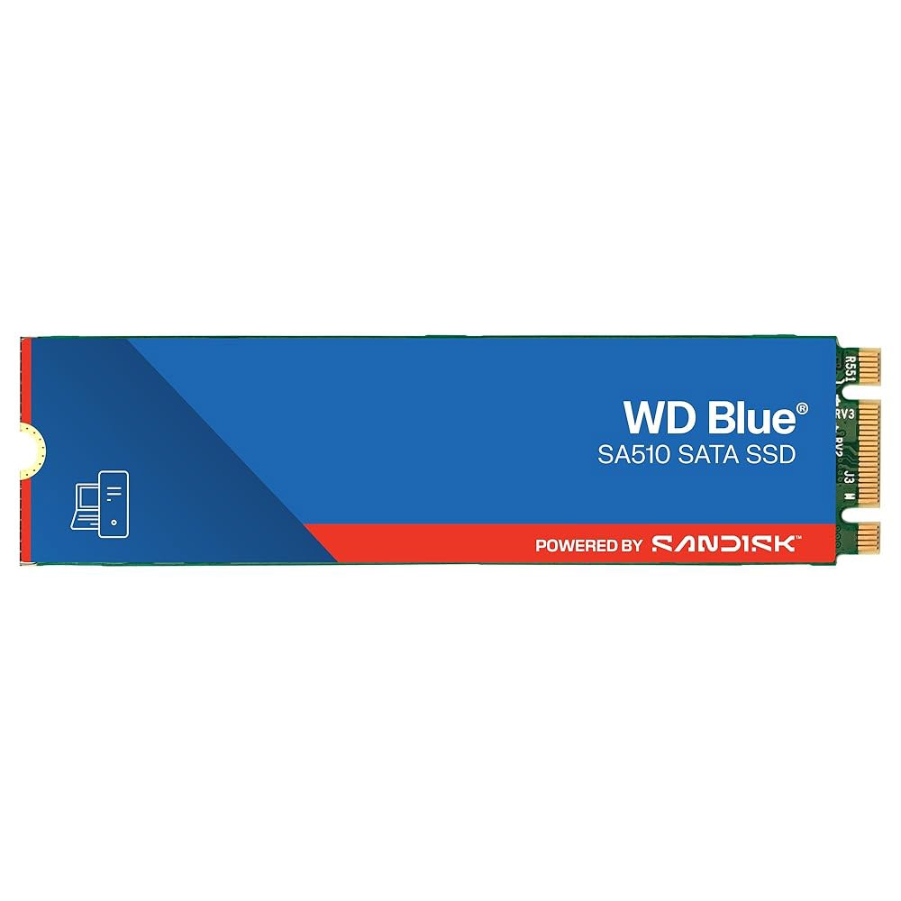 WD Blue SA510 500GB SATA SSD - III 6Gb/s, M.2 2280, 내장 솔리드 스테이트 드라이브, 최대 560MB/s WDS500G3B0B - 상품 이미지