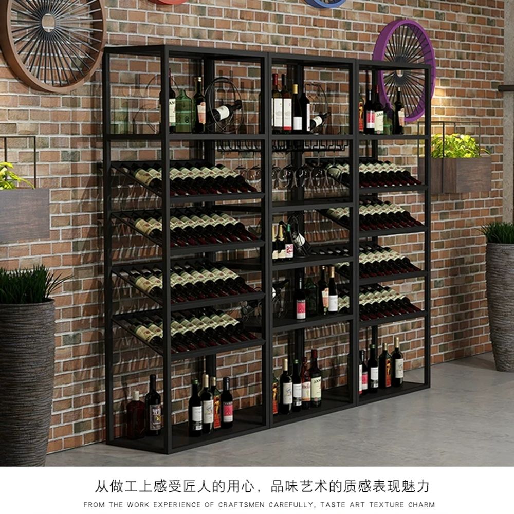 철제 와인진열대 주류 선반 거치대 보관함 업소용 양주 바 전시대 캐비닛 홀더 - 상세 이미지 3