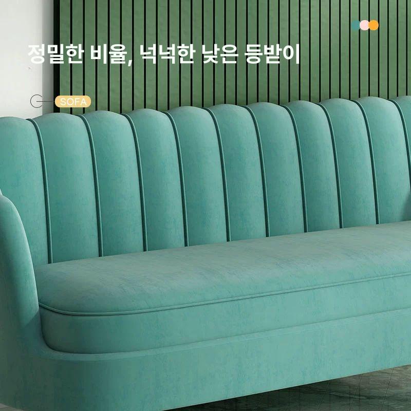 북유럽 소파 쿠션 거실 라운지 고급 호텔식 푹신한 앤틱 카페풍 인테리어 패브릭 소파 - 상세 이미지 2