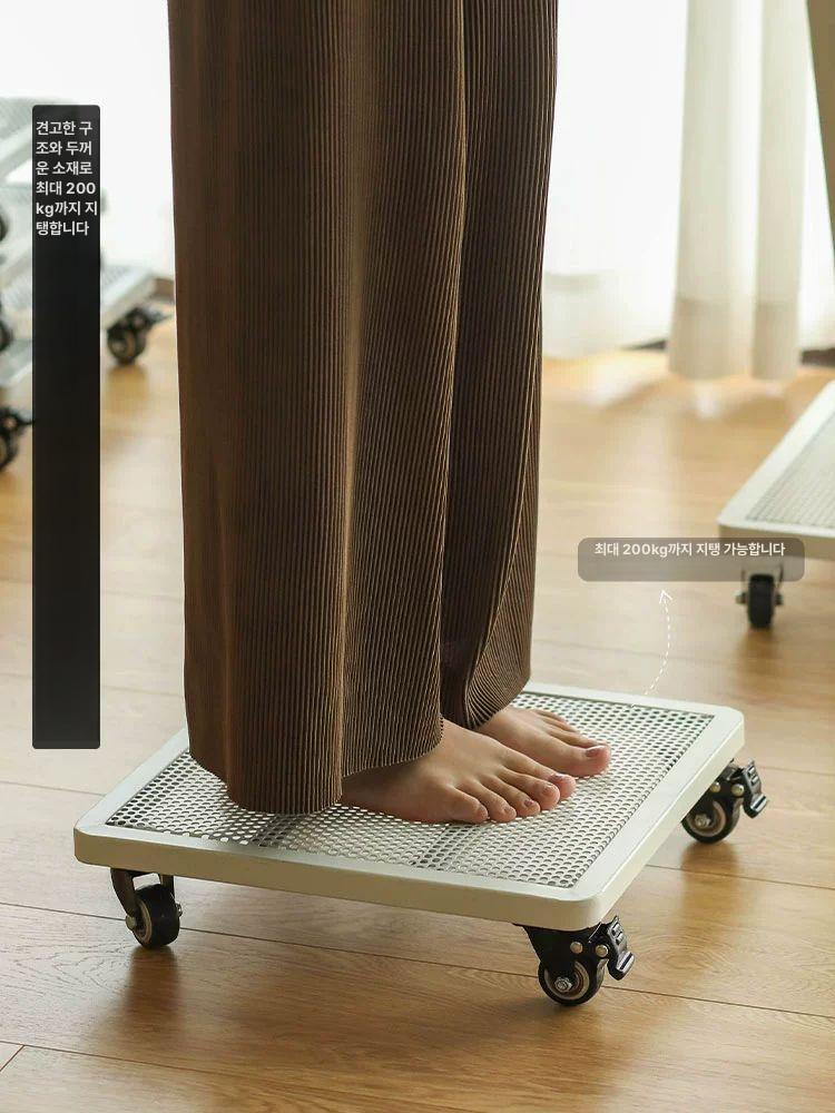 철제 바퀴달린받침대 휠 운반 물받이 롤러 스탠드 카트 사각형 사각받침대 직사각 - 상세 이미지 4