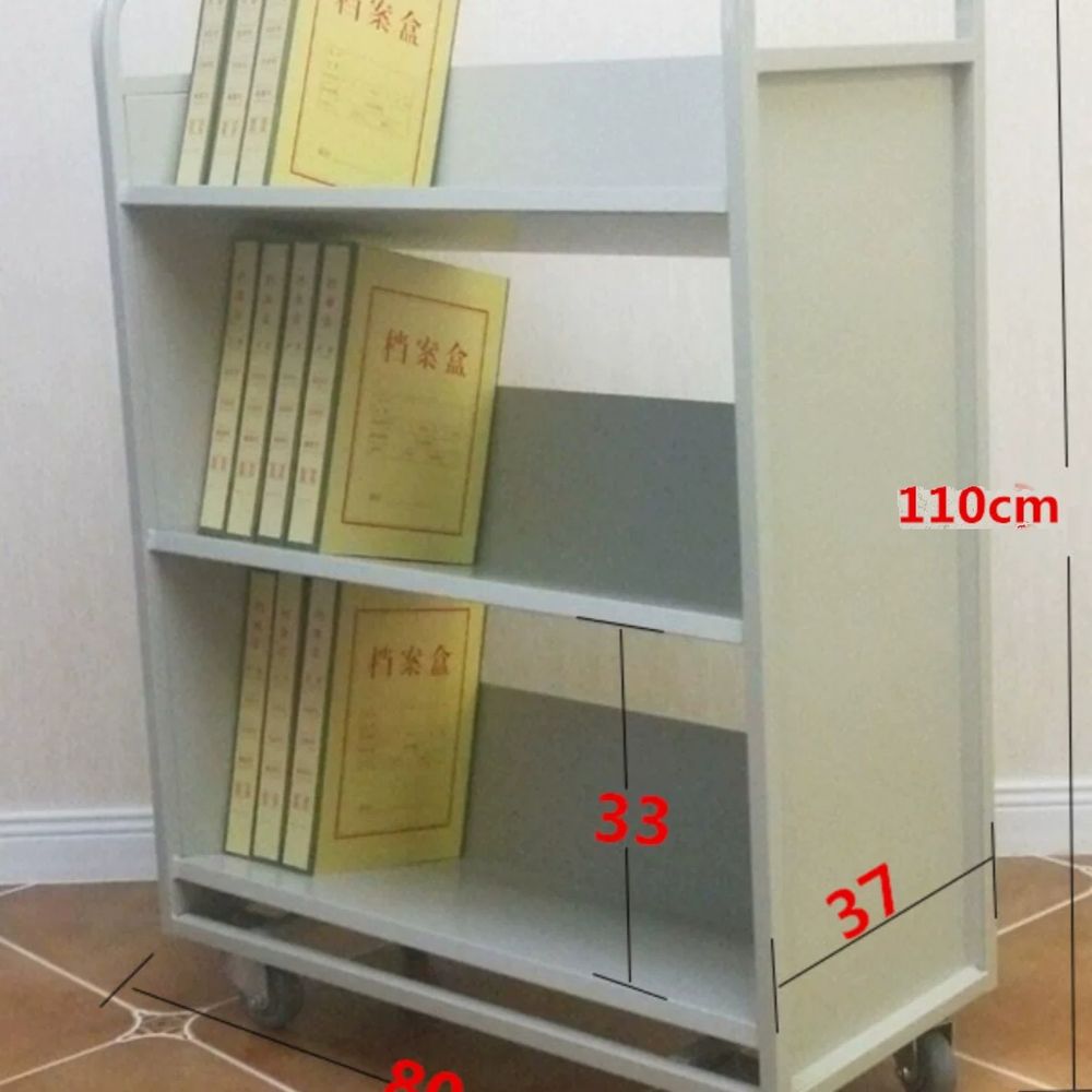 도서관 이동식책장 서재 회전책장 수레 책선반 수납장 북카트 정리 휠 사일런트 - 상세 이미지 3