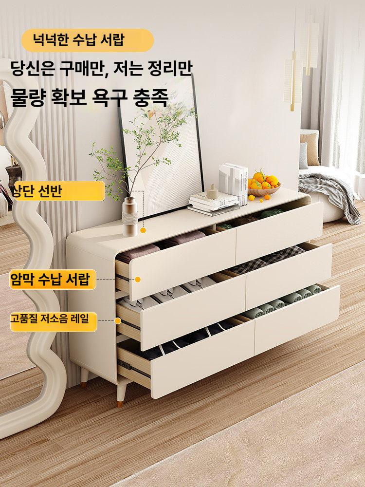 수납서랍장 화이트서랍장 수납가구 안방 거실 침실 다용도 수납정리함 모던 - 상세 이미지 2