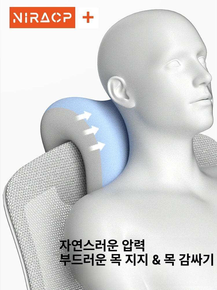 목베개 경추지지 사무용 쿠션 척추보호 차량용 허리베개 좌석쿠션 자동차 요추패드 - 상세 이미지 5