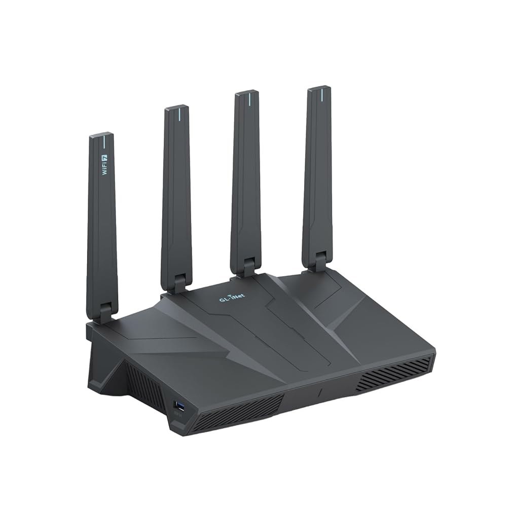 GL.iNet GL-BE6500 (Flint 3e) WiFi 7 라우터, 무선 인터넷을 위한 고속 라우터 (VPN 포함), 광섬유 모뎀을 5 x 2.5G 이더넷 포트, 장거리 대형 - 상품 이미지