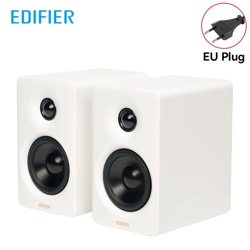 Edifier M60 컴팩트 데스크탑 고해상도 무선 블루투스 USB C AUX 입력 White EU-Plug 3 1