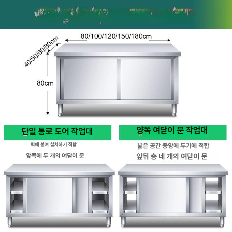 업소용작업대 수납 스텐조리대 주방조리대 보조선반 식당다이 무빽 상부선반 상판 - 상세 이미지 3