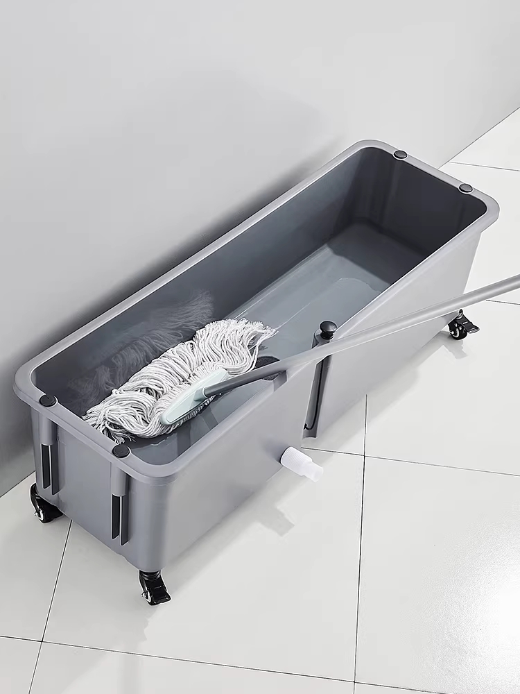 화장실 대걸레 세척통 공중 화장실 마대걸레 빨래통 고정형 90cm - 상세 이미지 2