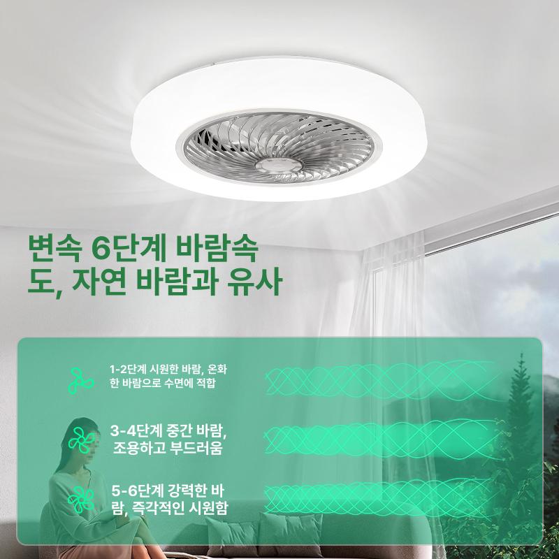 천장형 리모컨 팬 조명 실링팬 침실 전등 선풍기 캠핑 공기순환 인테리어 방등 - 상세 이미지 3