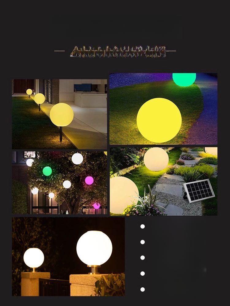 led 정원등 원형 조경등 바닥등 지주식 잔디 경관조명 태양열 빛조절 야외조명 데크 - 상세 이미지 5