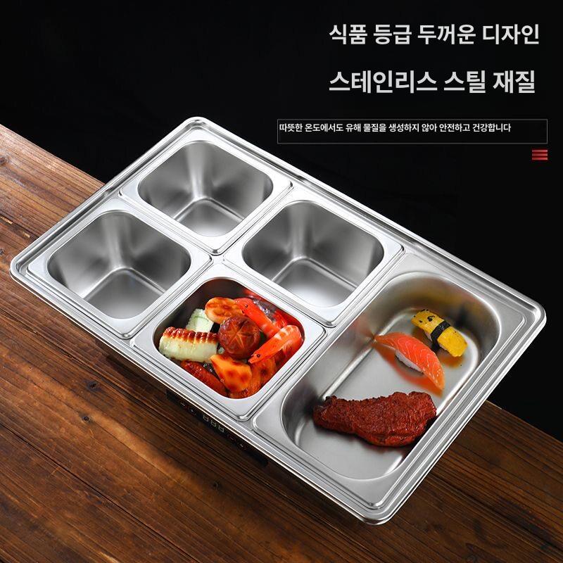 스텐 밧드 음식 보관용기 스테인리스 보관통 밧트 반찬 뚜껑포함 레스토랑 전기 바트 - 상세 이미지 3