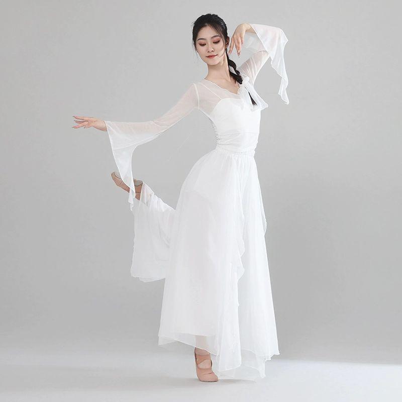여성 한국무용의상 연습복 쉬폰 공연의상 댄스복 스커트 저고리 전통의상 무대의상 - 상품 이미지