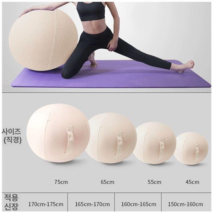 패브릭 짐볼커버 손잡이 요가볼 홈트 운동용 보호 안티버스트 - 상세 이미지 2