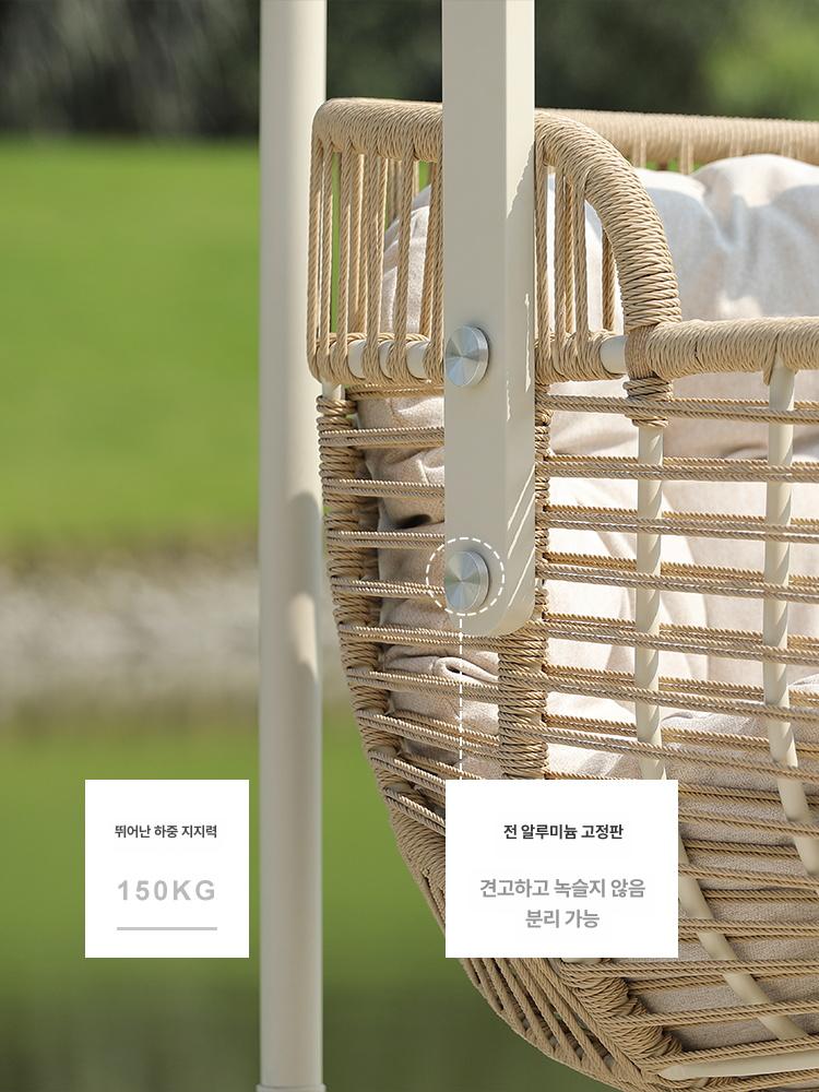 북유럽 스타일 흔들의자 안락 독서용 쿠션 거실 베란다 인테리어 패브릭 고급형 - 상세 이미지 5