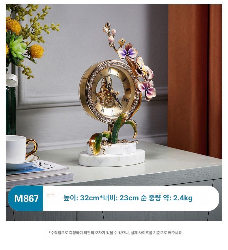 탁상시계 레트로 감성 카페 인테리어 소품 침실 거실 주방 책상 위 장식용 모던 시계 이미지 6