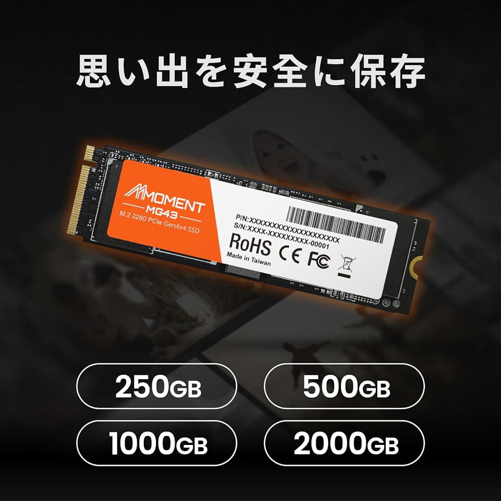 MMOMENT MG43 500GB M.2 2280 PCIe Gen4 NVMe 1.4 내장 SSD, 솔리드 스테이트 드라이브, 읽기 속도 최대 5000MB/s 스토리지 PC, 노트북 - 상세 이미지 3