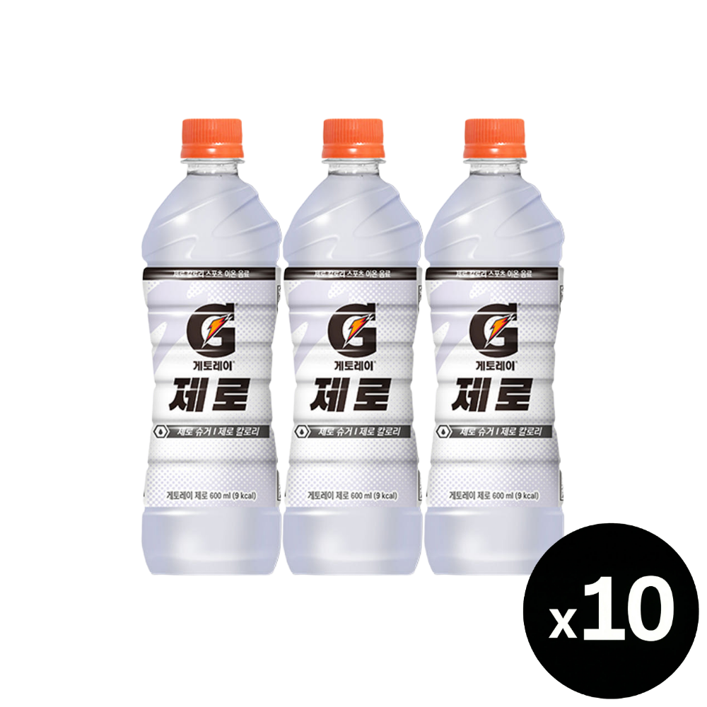 롯데 게토레이 제로, 600ml, 10개 - 상품 이미지
