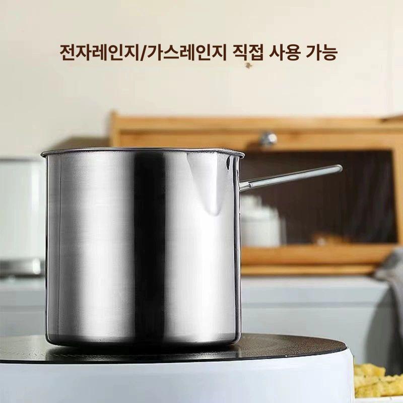 면냄비 튀김 면끓이는 라면 꼬치어묵망 육수 파스타팟 스틸실리콘 손잡이 - 상세 이미지 4