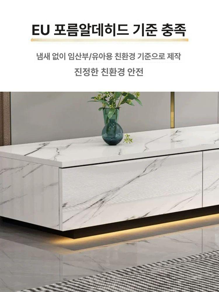 대리석 무늬 티비 스탠드 받침대 거실 선반 거치대 좌식 세로형 디스플레이 거울 - 상세 이미지 5