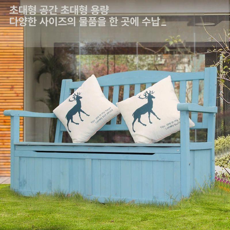 야외수납벤치 원목정원가구 발코니테라스 실외보관함 좌식의자 마당인테리어 - 상세 이미지 2