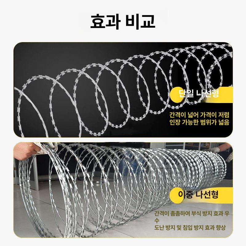 멧돼지 침입 방지 철조망 울타리 가시 경계망 스테인리스 방범 보안 지주대 - 상세 이미지 3