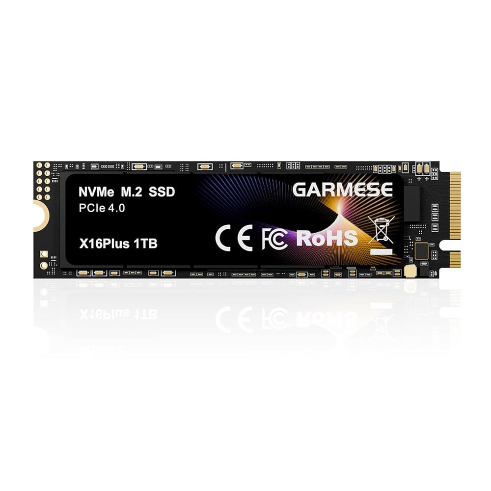 GARMESE 1TB NVMe SSD PCIe 4.0 M.2 2280 내장 솔리드 스테이트 드라이브 최대 7450MB/s, 게이밍 PC, 노트북, 4K 비디오 편집, 크리에이터용 - 상품 이미지