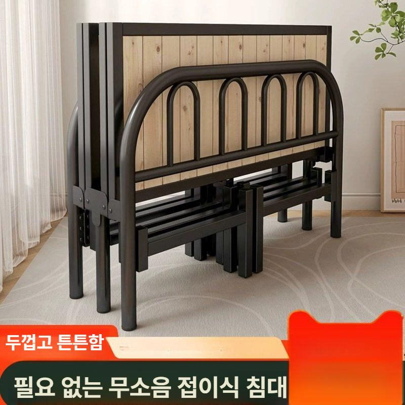 접이식침대 원목슬랫 기숙사침대 공간절약 간이침대 휴게실가구 원룸침대 수납침대 - 상세 이미지 2