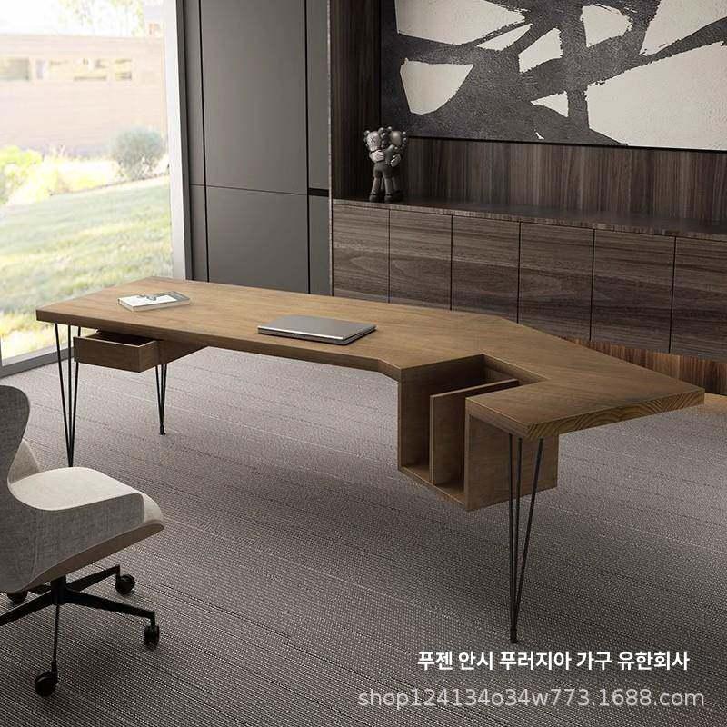 임원용 대형 사무 책상 고급 우드 디자인 행정실 사장실 업무용 컴퓨터 데스크 - 상세 이미지 4
