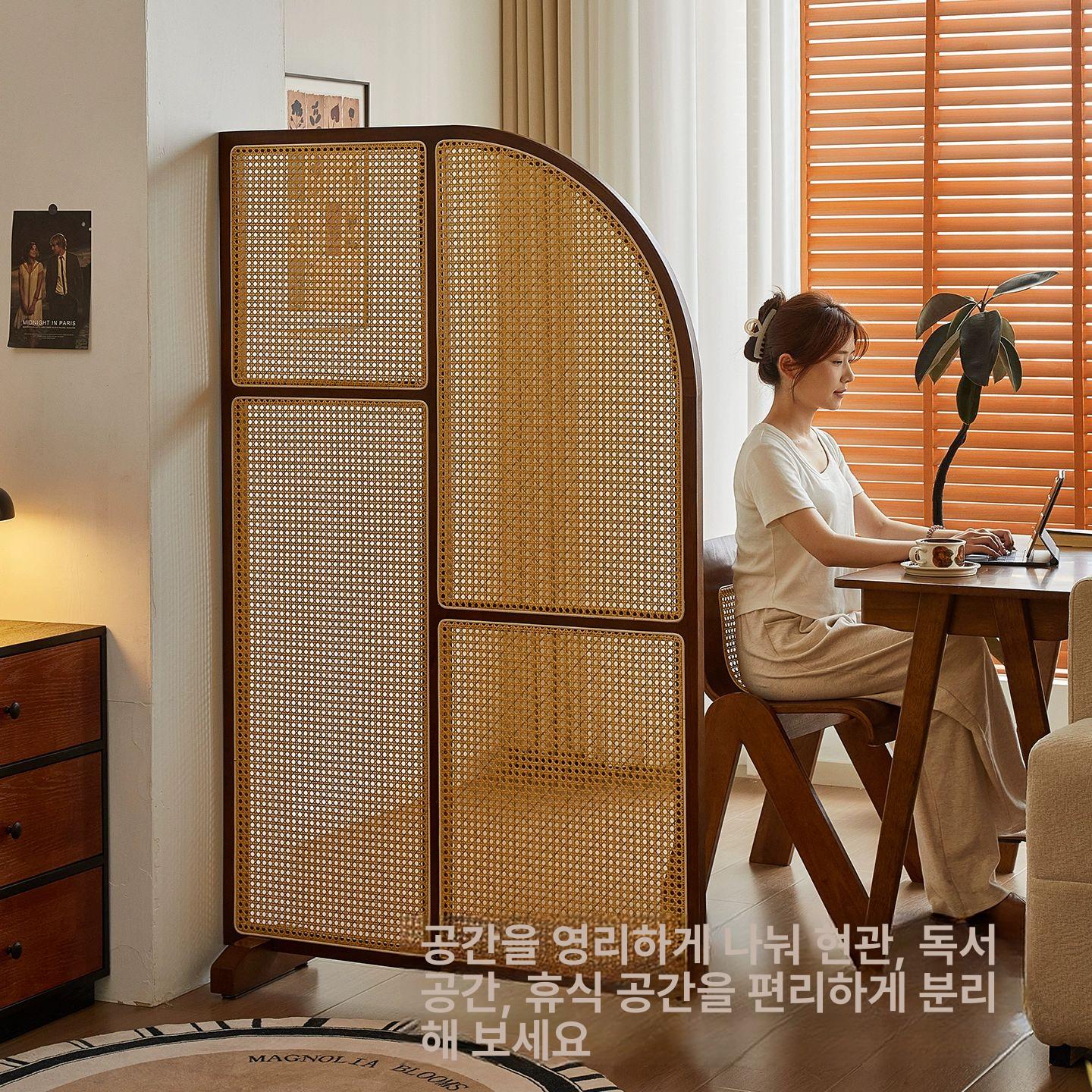 공간분리 칸막이 원목 나무 파티션 사무실 카페 테라스 엔틱 가림막 스크린 실내외용 - 상세 이미지 2