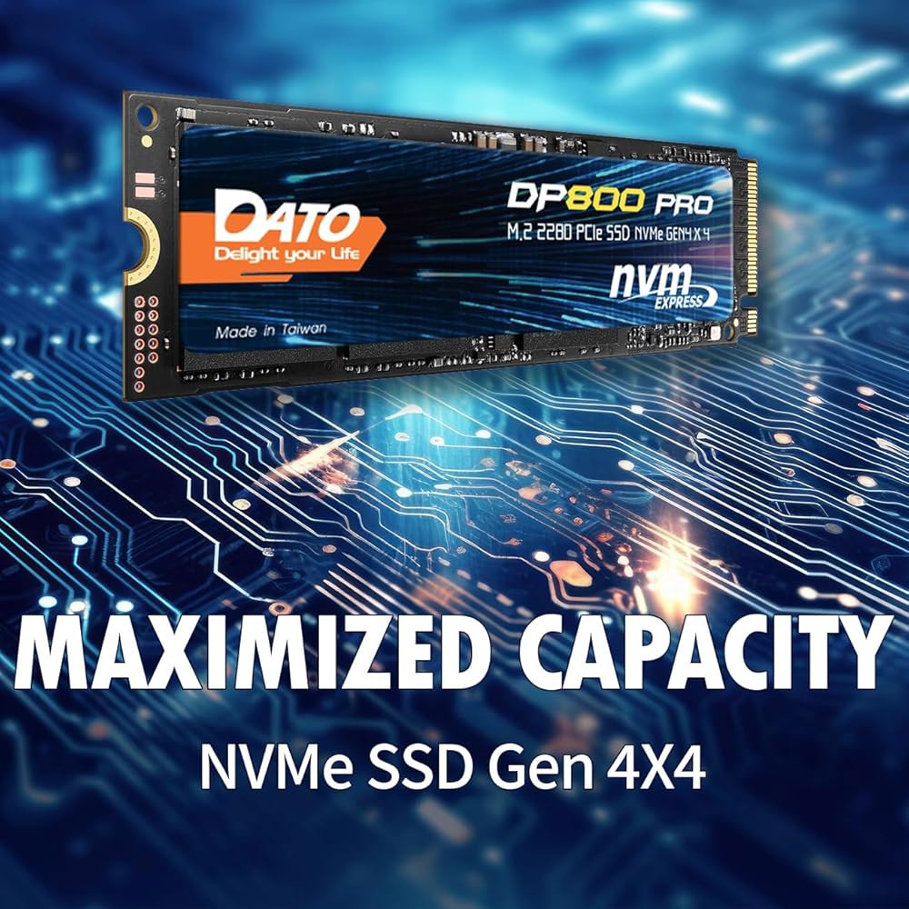 게임 및 크리에이터를 위한 DATO M.2 2280 SSD 512GB, PCIe Gen4 x 4 NVMe 내장 솔리드 스테이트 드라이브, 데스크톱 노트북과 호환, 최대 5100 - 상세 이미지 2