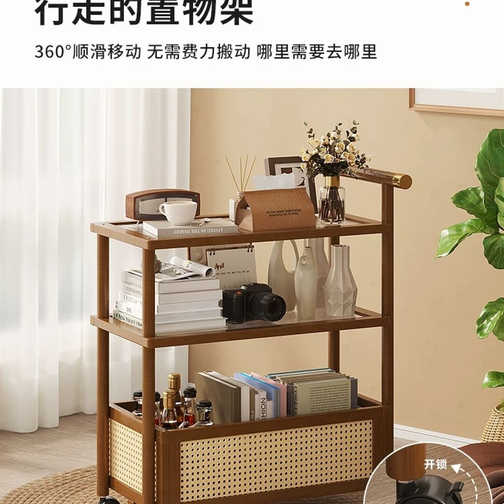 빈티지 원목트롤리 엔틱 주방 거실 서랍 수납장 협탁 서빙 모듈 베란다 이동식카트 이미지 6