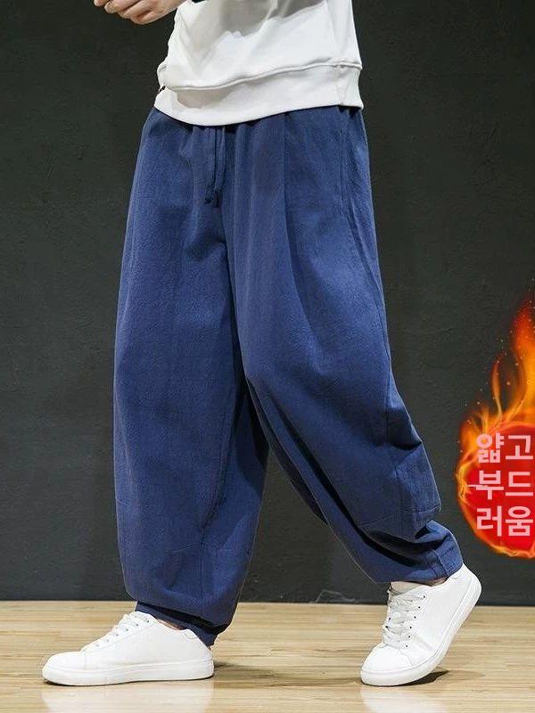 남자 와이드 통풍 잠옷바지 여름 시원한 루즈핏 홈웨어 편안한 레그핏 팬츠 - 상세 이미지 2