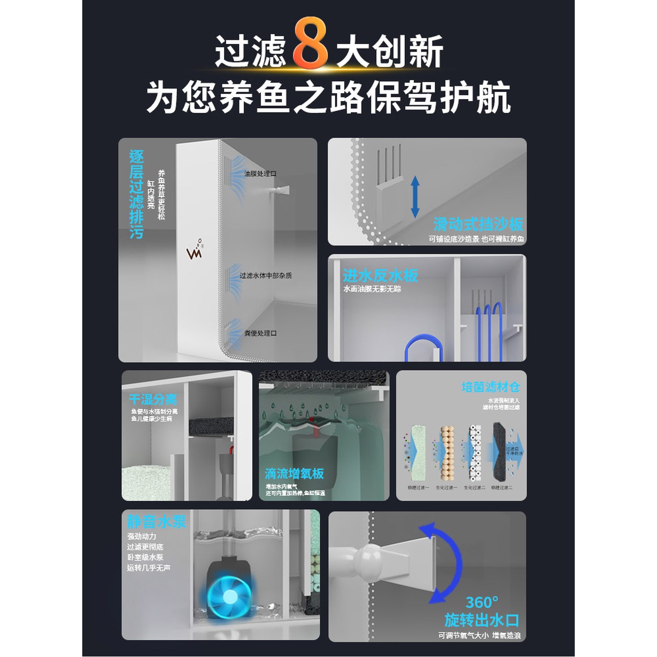 자동청소어항 일체형 키우기 일체형어항 스마트어항 수초 37x25 스탠다드 조명 - 상세 이미지 3