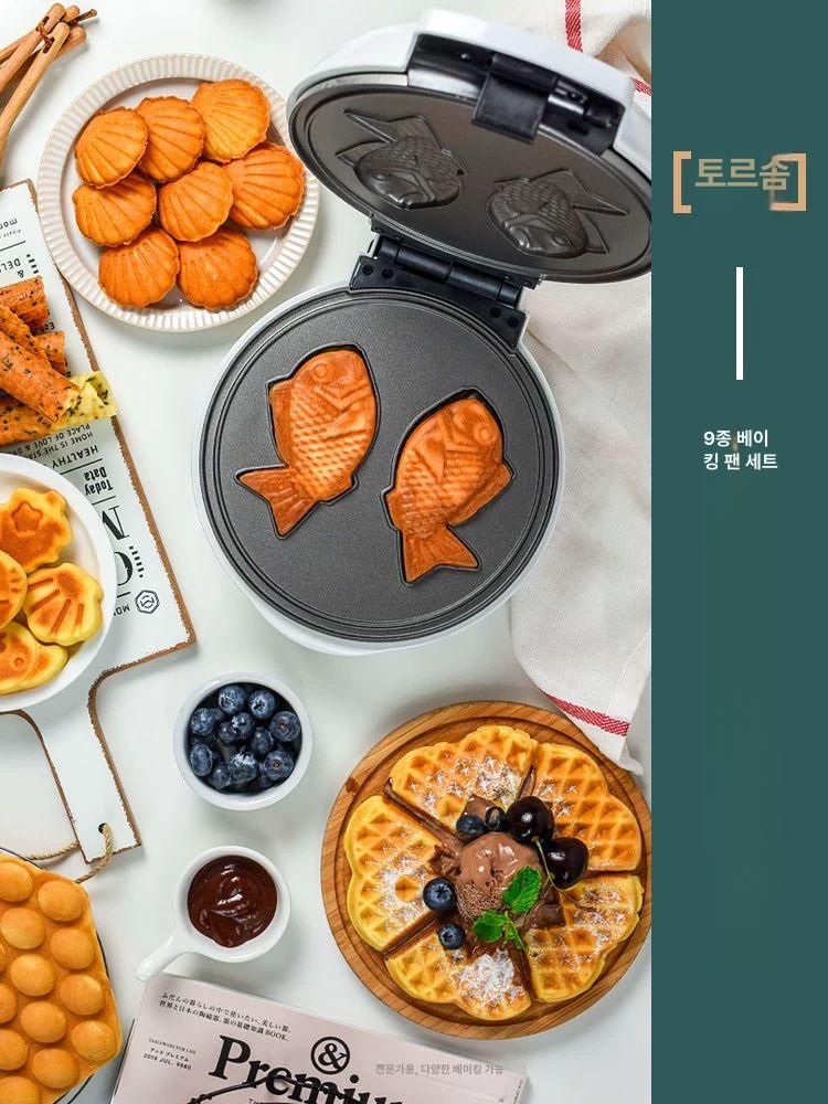 와플머신 가정용 샌드위치 기계 업그레이드된 메이커 베이킹 머신 크로플기계 토스트 팬케이크 - 상세 이미지 3