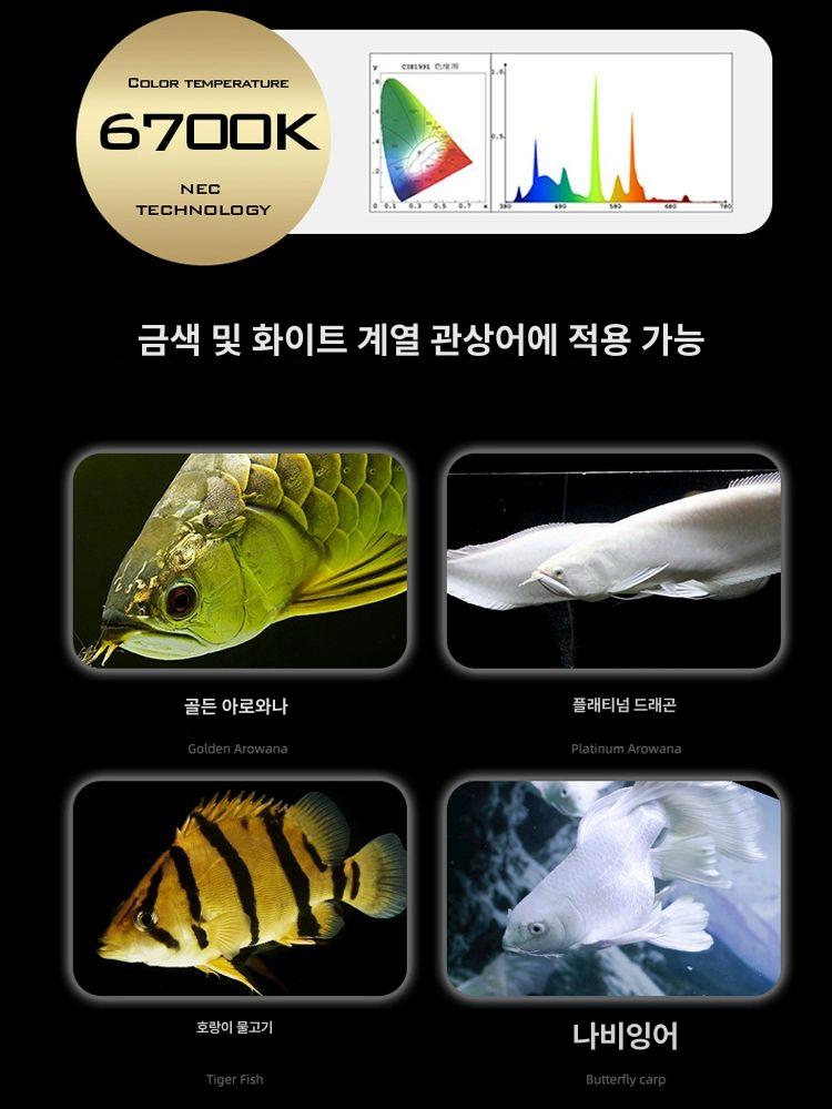수족관 홍용태닝등 열대어 조명 전용 어항 발색램프 수중등 물고기 아로와나 발색등 - 상세 이미지 4