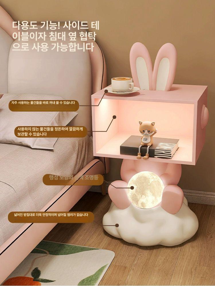 침대 협탁 LED조명 선반 수납 서랍 침실 옆탁자 틈새수납장 모던 심플 이미지 6