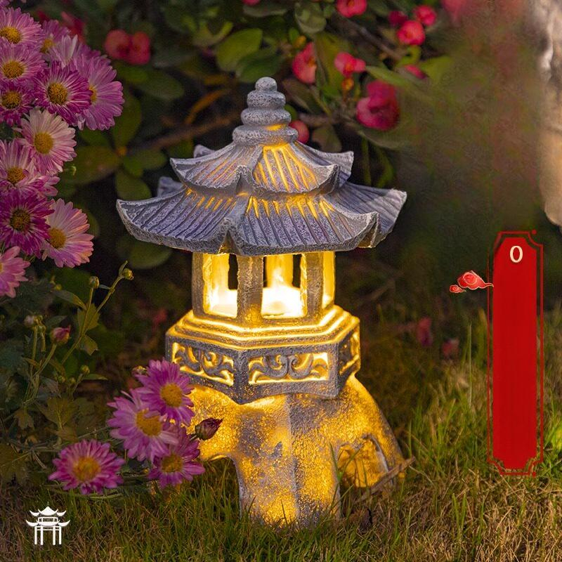 정원 석등 조경용 석탑 모형 사각 육각형 화단장식 마당꾸미기 정원석 가든조각 - 상세 이미지 4