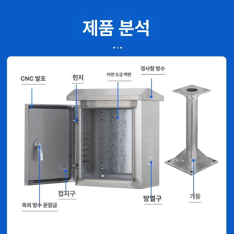 야외 분전함박스 철제함 컨트롤 콘트롤 캐비닛 컨트럴박스 밀폐 방수분전함 분전반 - 상세 이미지 3