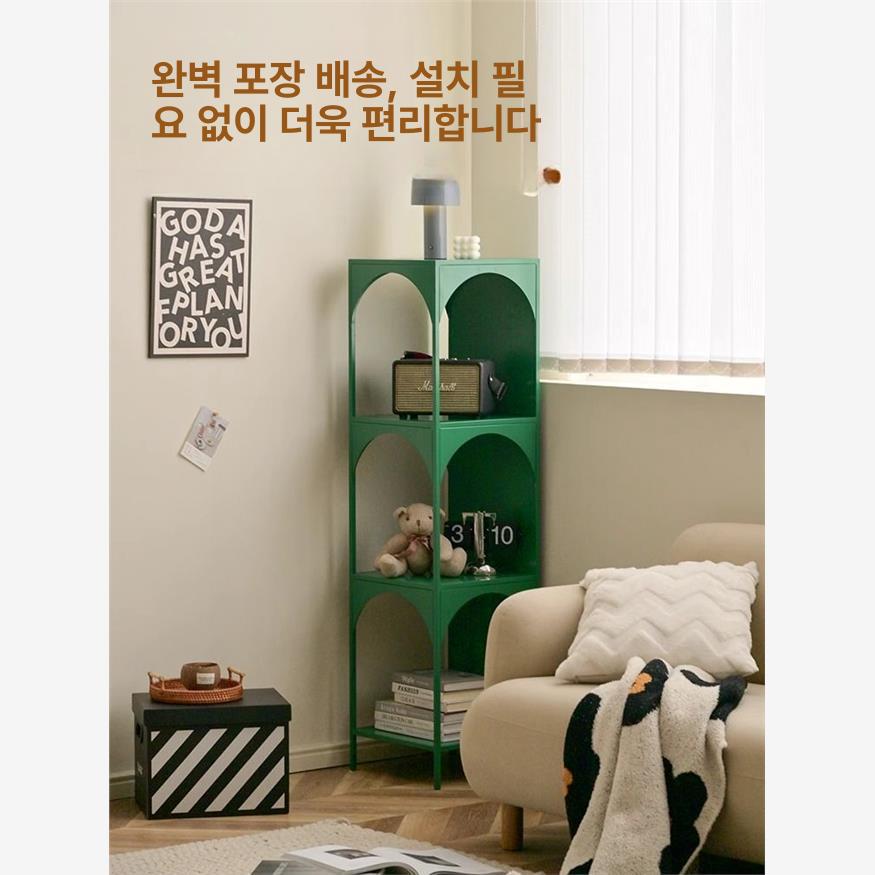 디자인 코너책장 인테리어 수납장 오픈형 도서랙 북타워 거실서재 장식장 만화책 - 상세 이미지 4