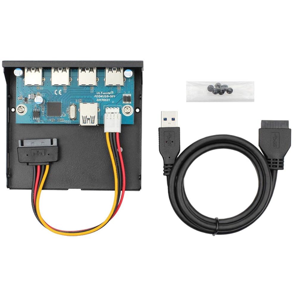 USB 3.0 HUB 4 포트 전면 - 캐디용 SATA 전원 어댑터, 드라이브 케이블 마더보드 20핀 3.5인치 디스크 플로피 포함, 패널 베이 Floppy Bay 3.5inch - 상세 이미지 3